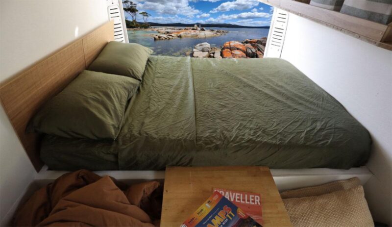 eco-friendly travel sheet vanlife view to ocean