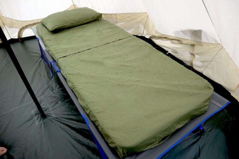 eco-friendly travel sheet camp stretcher single green