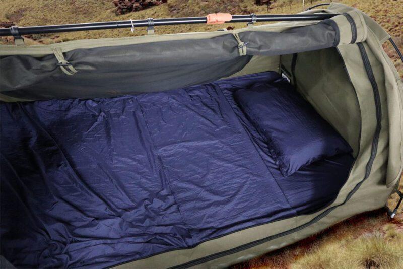 eco-friendly travel sheet swag ground blue
